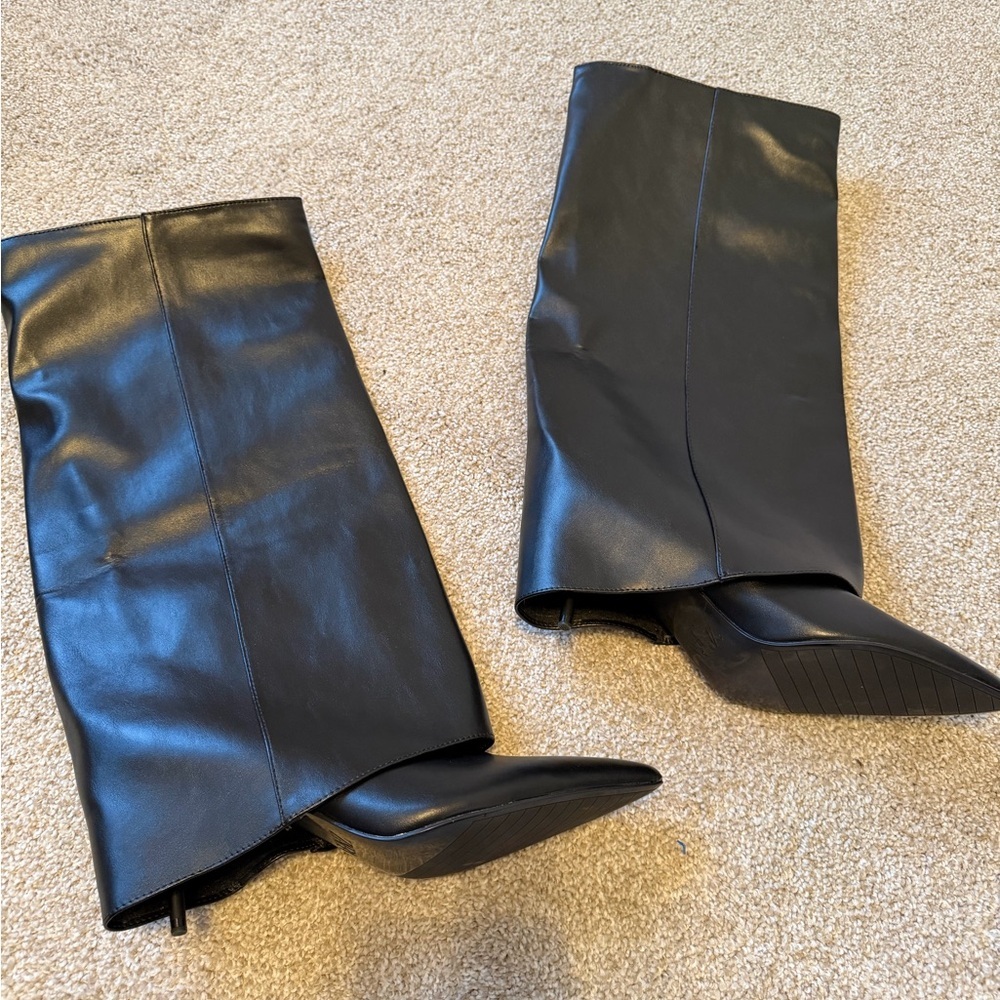 NWT! Zara SZ 10 black heeled gaiter boots - Picture 3 of 3